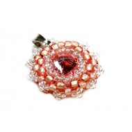 Přívěsek swarovski rivoli lososové