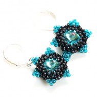 Náušnice swarovski hvězda teal