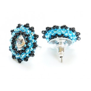 Náušnice swarovski puzetky krystal v tyrkysu