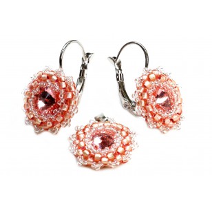 Náušnice swarovski krystal v lososové