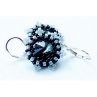 Náušnice swarovski hvězda černošedá