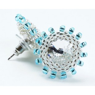 Náušnice swarovski puzetky tyrkysovocire