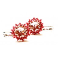 Naušnice swarovski červenorůžové